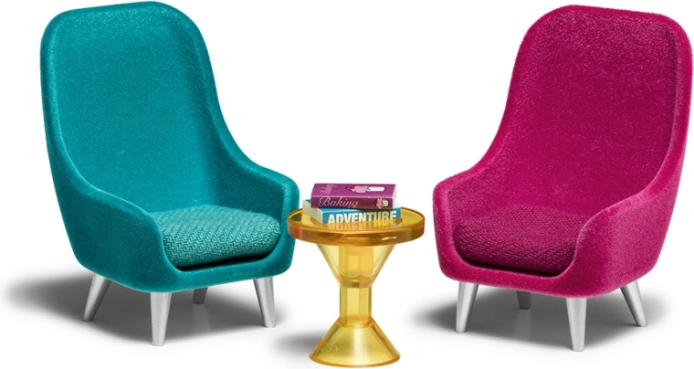 Lundby Set aus Sesseln und Tischchen für das Puppenhaus