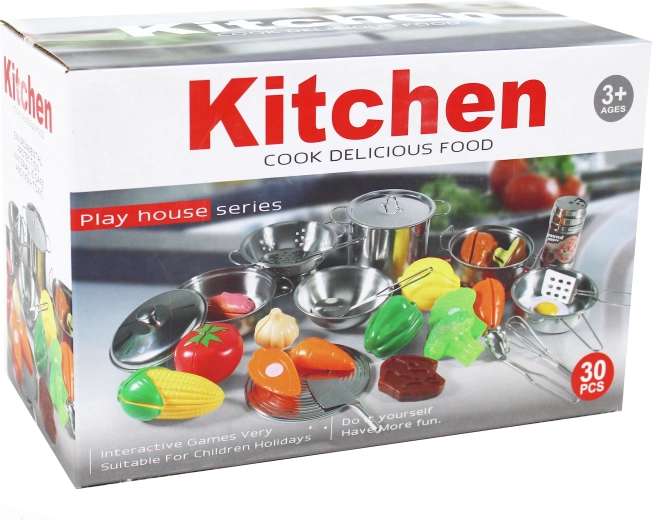 Metall-Kochgeschirr-Set mit Zubehör, 30-tlg.