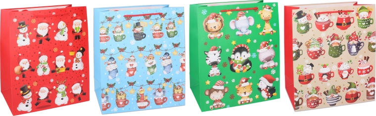 Weihnachtliche Geschenktüte L 40 × 30 × 12 cm - 1 Stück