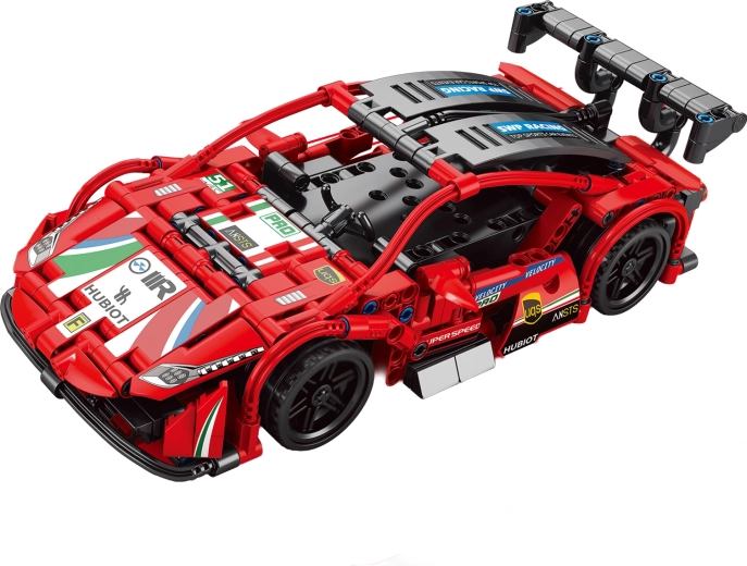 Bausatz für ein rotes RC-Auto mit Fernbedienung