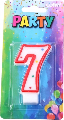 Partykerze Nummer sieben rot