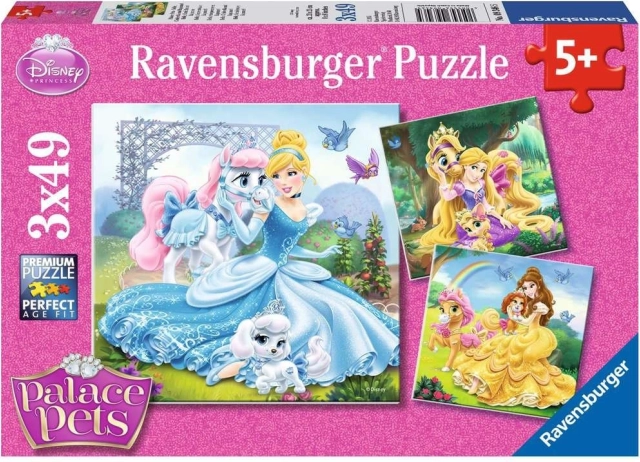 RAVENSBURGER Puzzle Disney Prinzessinnen und ihre Haustiere 3x49 Teile