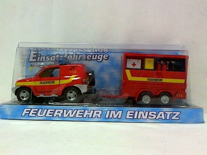 Feuerwehrauto mit Anhänger 13 cm
