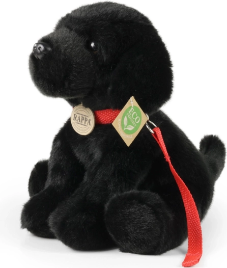 Rappa Plüsch-Labrador schwarz mit Leine 28 cm eco‑friendly
