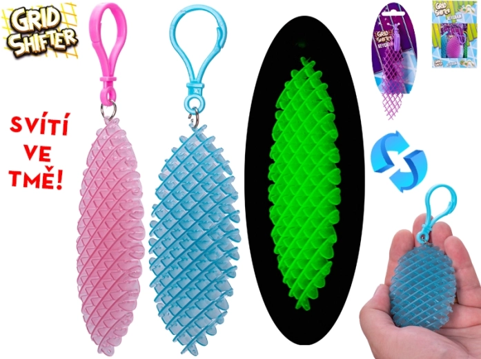 Antistress-Schlüsselanhänger Grid Shifter leuchtet im Dunkeln