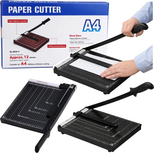 Büro-Papierschneidegerät A4, Metall, schwarz