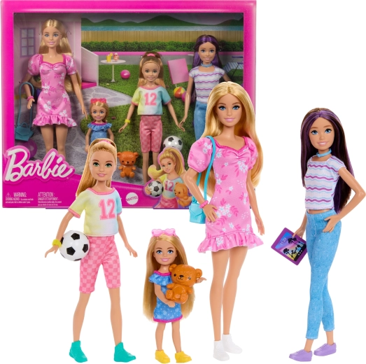Barbie-Schwestern – Set mit 4 Puppen und Zubehör
