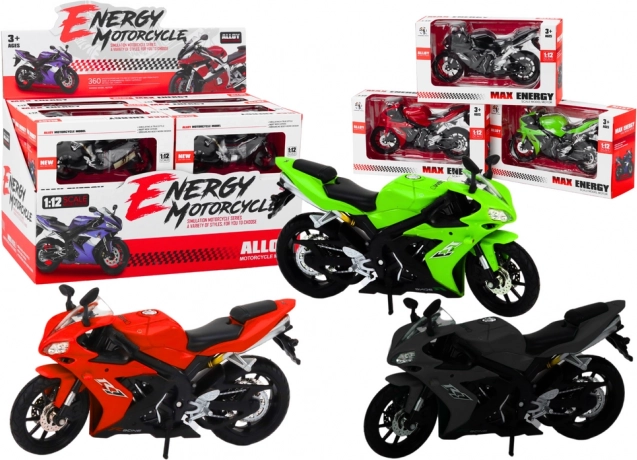 Sportmotorrad 1:12 – Metallmodell mit lenkbarer Steuerung