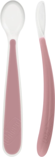 Chicco Silikonlöffel Soft rosa 2 Stk., 6m+