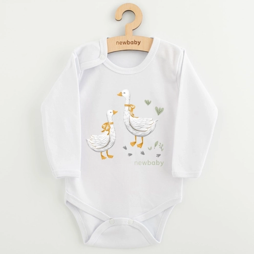 Baby-Body mit langen Ärmeln New Baby Gänschen, Größe 62 (3–6 Monate)