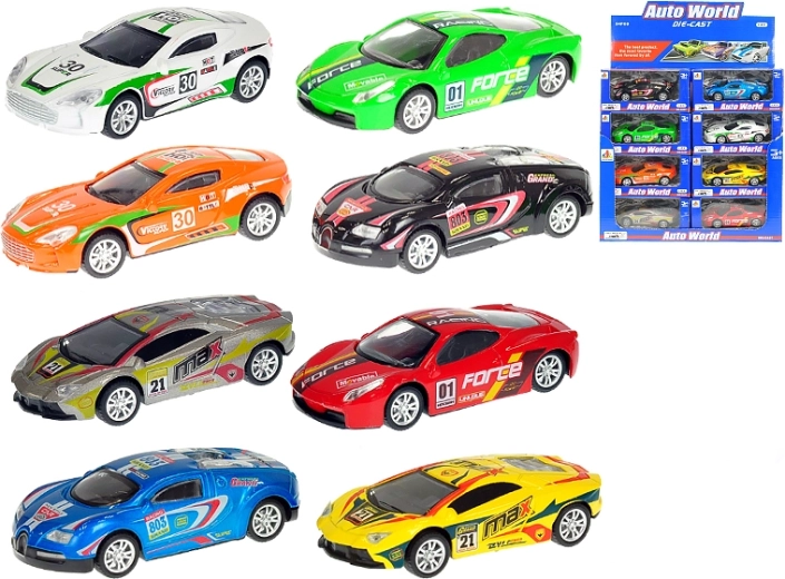 Metall-Rennauto 1:43 mit Rückziehmotor, 10 cm