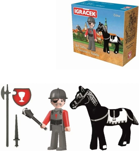 Igráček Jan Žižka von Trocnov und Kalich – Set mit Pferd und Zubehör
