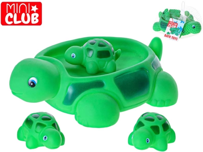 Badespielzeug Schildkrötenfamilie für die Badewanne mit Netz