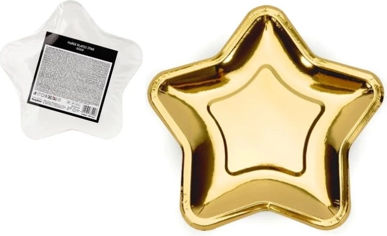 Papier-Teller in Sternform, gold, 18 cm – 1 Stück