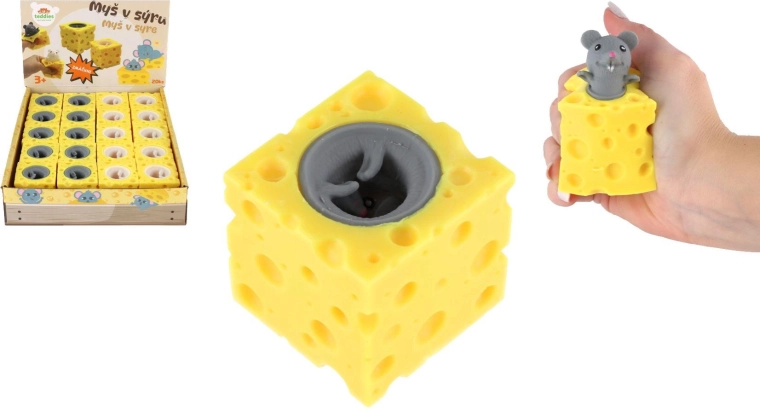 Knetbare Anti-Stress-Spielzeug Maus im Käse, 2 Farben