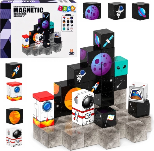 Magnetische Würfel mit Weltraummotiv 3D (50 Teile)