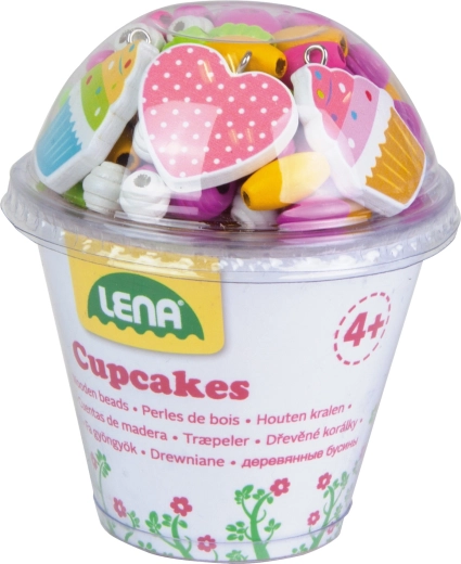 Holzperlen Cupcakes rosa – 1 Stück