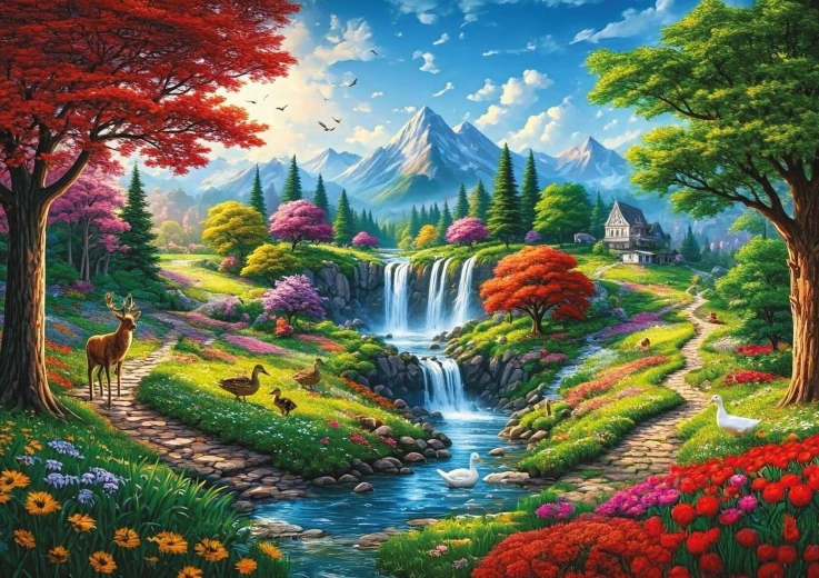Puzzle Am Fuße der Berge 500 Teile ART PUZZLE