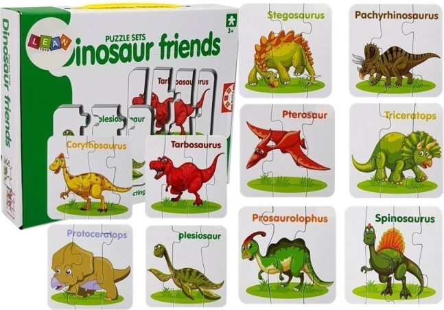 Lernpuzzle Dinosaurier – 10 Paare auf Englisch