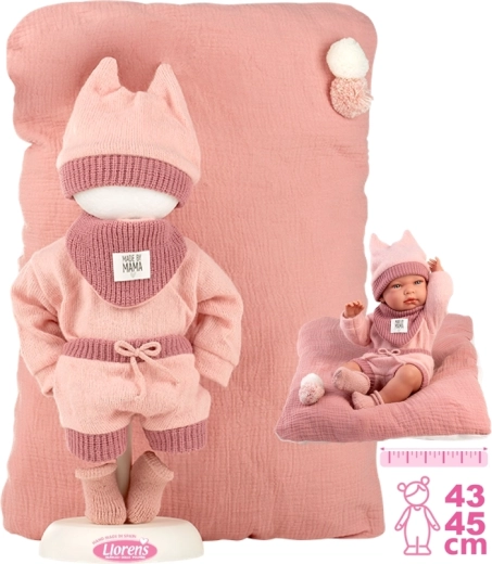 Llorens Outfit für Puppe New Born 40–42 cm mit Zubehör, 5-teiliges Set