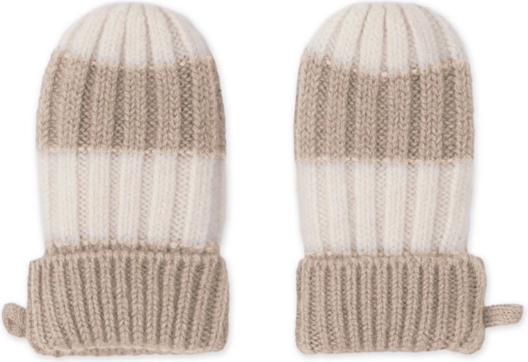 Lodger Merino-Handschuhe Stripe beige 0–12 Monate