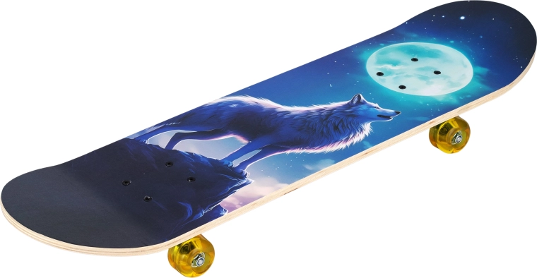 Skateboard Wolf 31" mit Wolfmotiv
