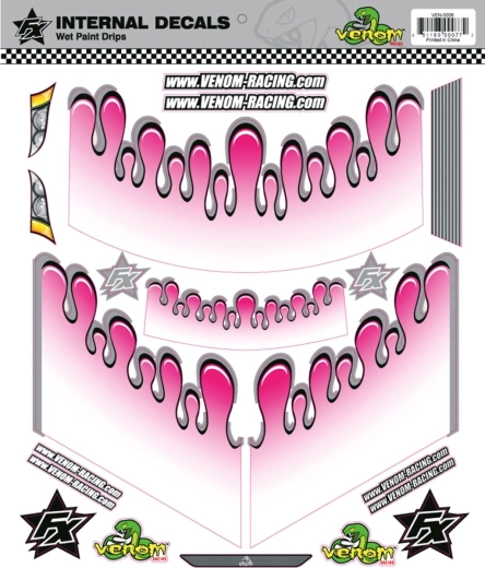 Jamara Innen-Grafik Decor Wet Paint Drops Pink für Venom Racing