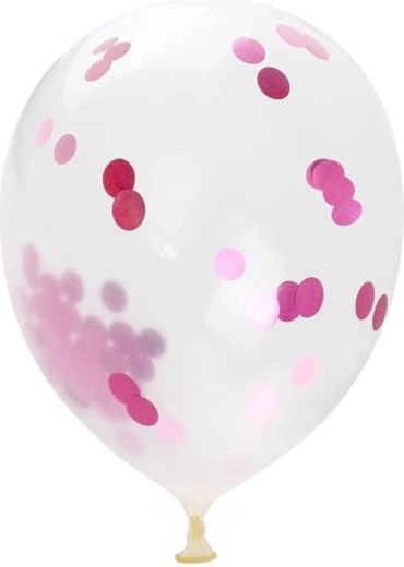Luftballons mit rosa Konfetti 30 cm (5 Stk) TORO