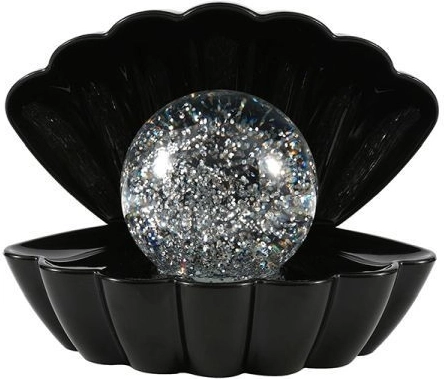 Dekorative Lampe Muschel mit glitzernder Kugel, USB- und Batteriebetrieb