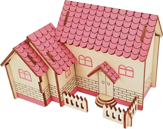 Holz-3D-Puzzle Lila Haus