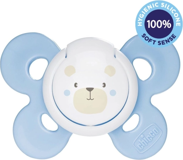 Chicco Schnuller Physio Comfort Silikon 2–6 Monate, für Jungen – Bärchen
