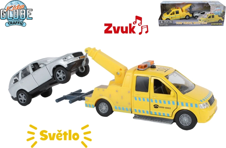 Kids Globe Traffic Abschlepp-Set mit Licht und Sound 14 cm