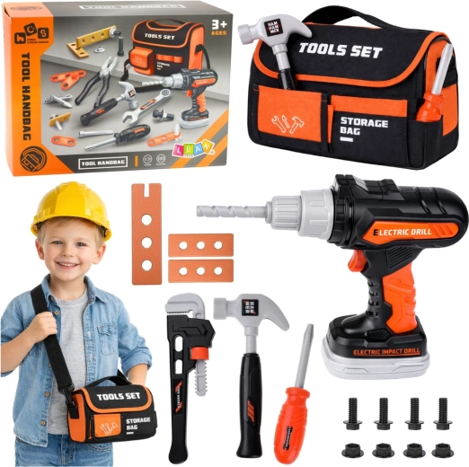 Kinder-Werkzeugset mit Tasche und Akku-Schrauber, 25 Teile