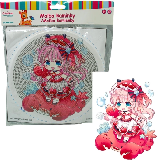 Diamantmalerei mit Rahmen – Puppe in Rot 20 cm