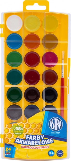 Aquarellfarben ASTRA 24 Stk Ø 25 mm mit Pinsel
