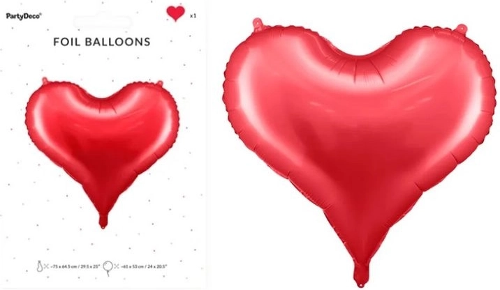 Folienballon Herz Rot 75 × 64,5 cm
