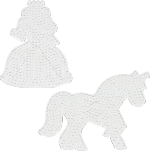 Playbox Steckplatten für Bügelperlen – Einhorn und Prinzessin (2 Stk.)