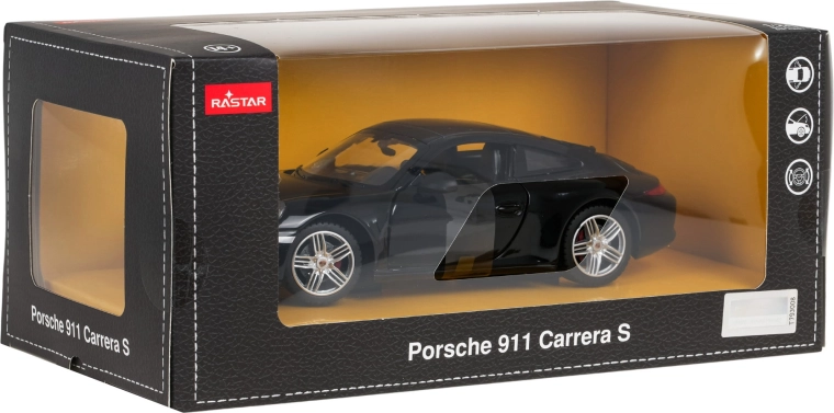 Metallmodell Porsche 911, schwarz, im Maßstab 1:24 von RASTAR