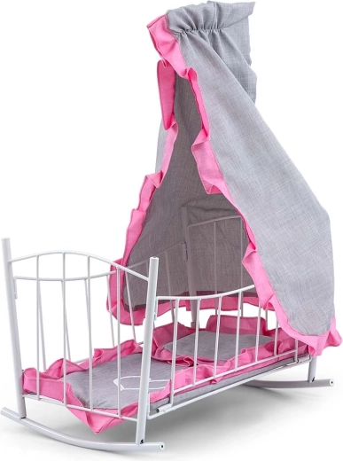 Milly Mally Puppenbett und -wiege Lily mit Baldachin Prestige Pink