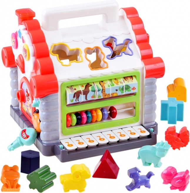 Interaktives Häuschen – musikalische Sortierbox für Formen und Tiere für Kinder ab 18 Monaten