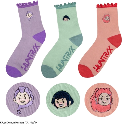 Huntrix K-pop Demon Hunters Socken – Set mit 3 Paaren