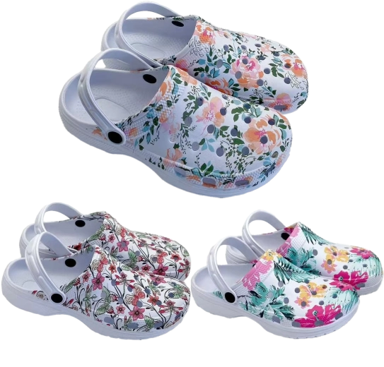 Gartenslipper aus EVA-Schaum mit Blumenmuster, Größen 35–40