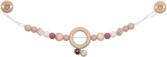 Kinderwagenkette rosa mit Befestigung