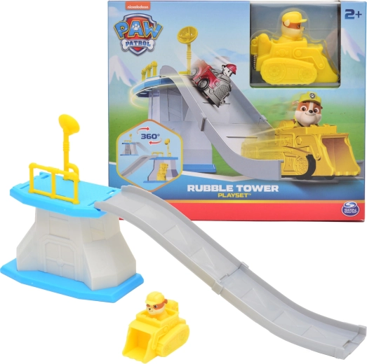 PAW Patrol Mini-Tower mit Rutschbahn und Rubble-Fahrzeug