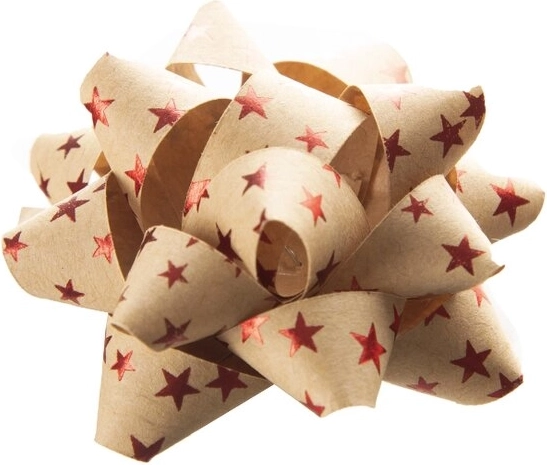 Papierrosette Stern aus Kraftpapier, beige, 5 cm (Mix aus 3 Varianten)
