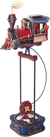 RoboTime ROKR mechanischer 3D-Holzbausatz Power Express – Dampfschnellzug mit Pendel