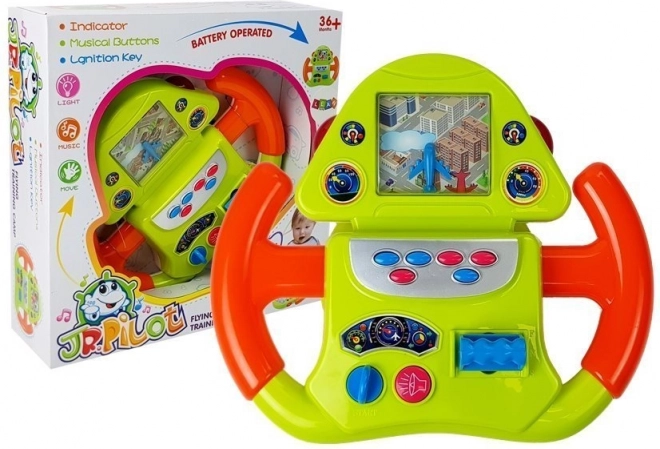 Interaktiver Flugsimulator-Lenkrad mit Sound- und Lichteffekten