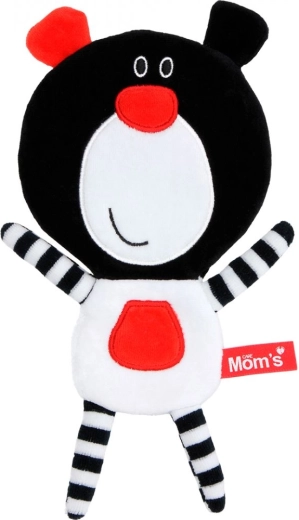 Knisterndes Plüsch-Bärchen für Babys – schwarz‑weiß