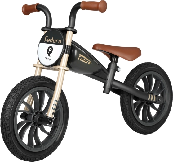 Laufrad QPLAY Feduro black/golden pro děti 3–6 let