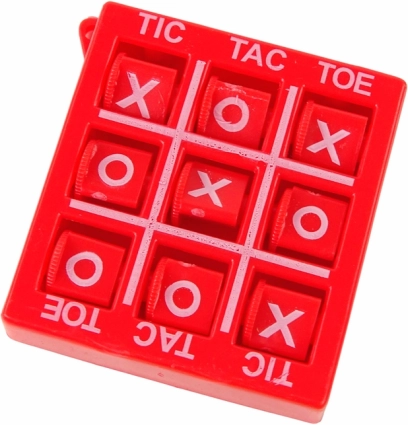 Reisespiel Tic-Tac-Toe 4,5 cm – rot